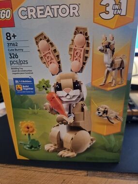 Lego Creator Cute Bunny in Tan, White, Pink and Orange